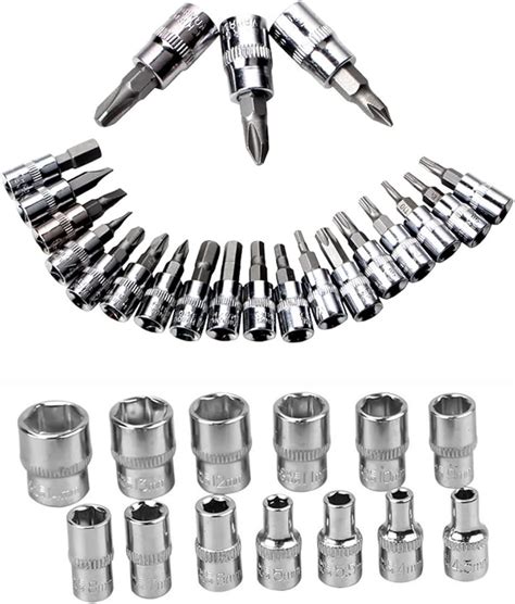 LSLANSOON 46 Pcs 1/4” Drive Socket Ratchet Wrench Set with India | Ubuy