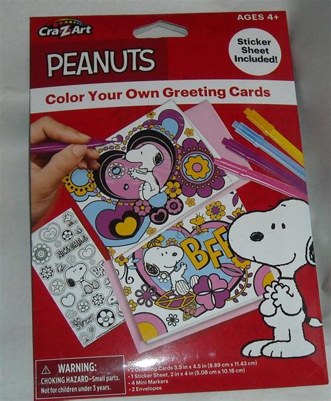 Buy Cra-Z-Art Peanuts Color Your Own Greeting Gards - Snoopy - 2 ...