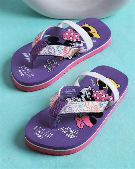 Minnie Printed Purple Flip-Flops For Kids Girls – Kidsville