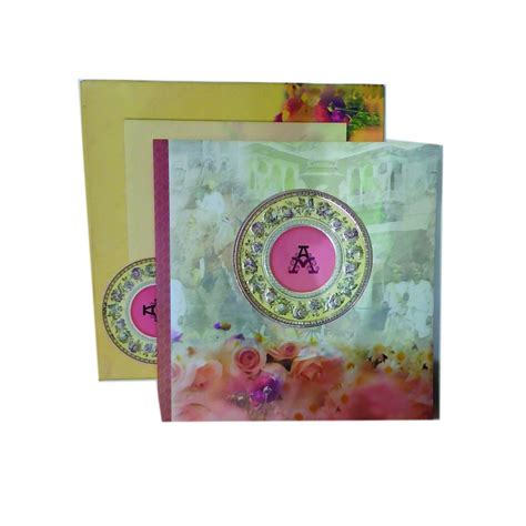 Mahaveer Flower Design Wedding Invitation Card for Hindu Marriage ...