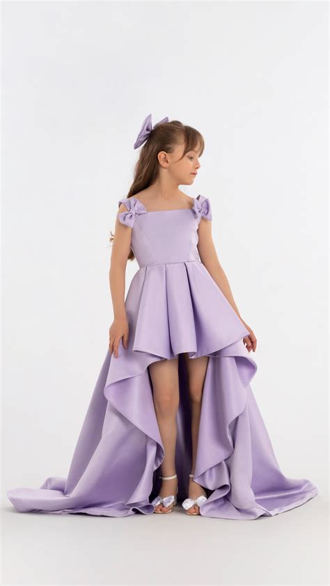 Purple Dress With Long Train for Girls – ALBINA DYLA