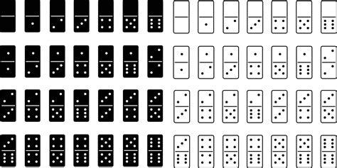 Set of Dominoes icon on white background. domino tiles black sign ...