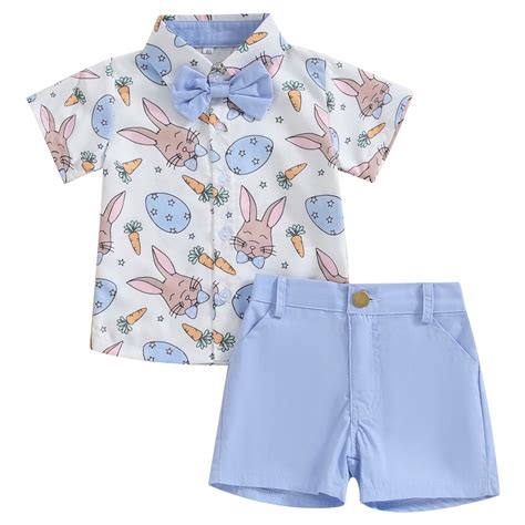 Infant Baby Boys Easter Outfits Set Carrot Rabbit Print Shirts Tops and ...