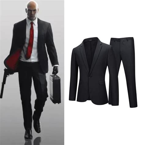 The Hitman Agent 47 Costume 2 Piece Suits - Quda Halloween