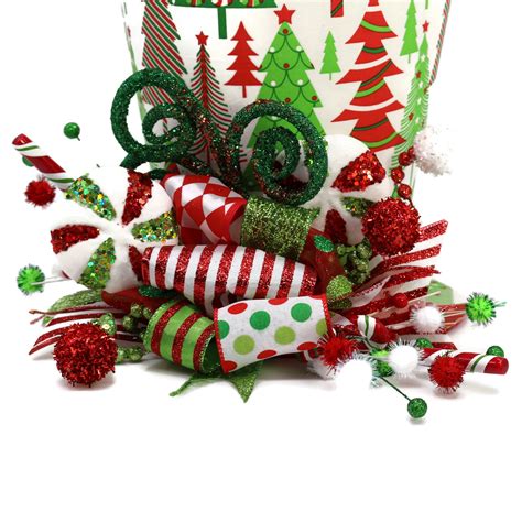 Candy Christmas tree topper,Candy Cane tree topper.Green, Red and white ...