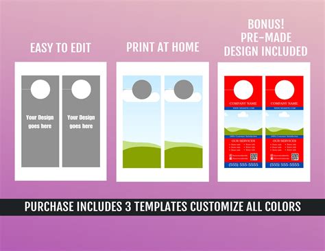 Door Hanger Template, Blank Door Hanger Template, Printable Door Hanger ...