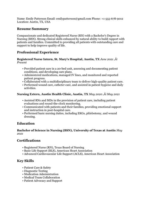 new graduate nursing Resume Examples & Templates 2025- Resume Buildr