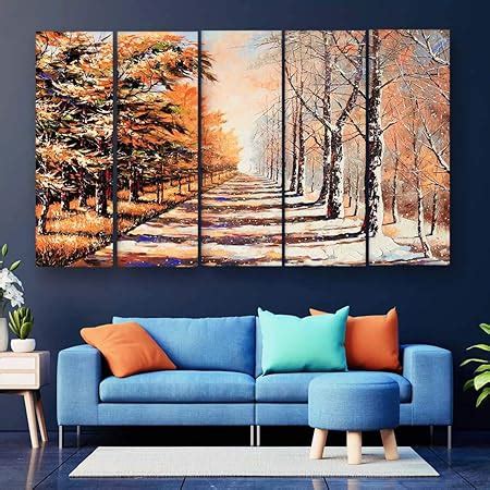 Kyara arts Multiple Frames, Beautiful Forest View Nature Wall Painting ...