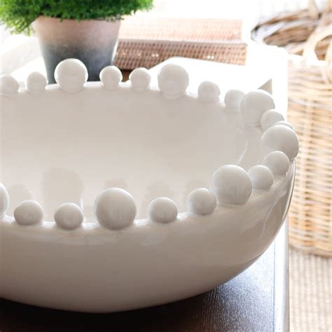 Large Decorative White Ceramic Bowl - Marquis & Dawe