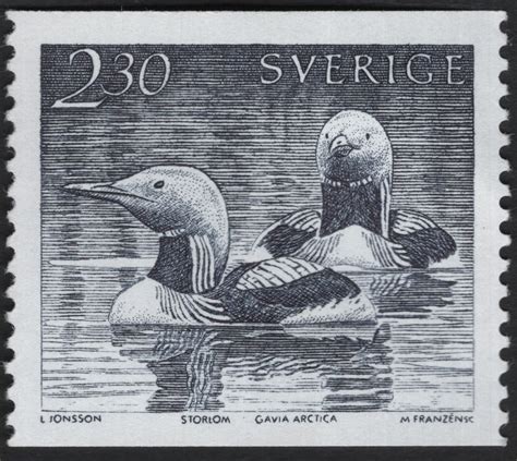 SCG6005 - Sweden 2.30 Kr “Black-Throated Diver” Stamp — Storlom (Gavia ...