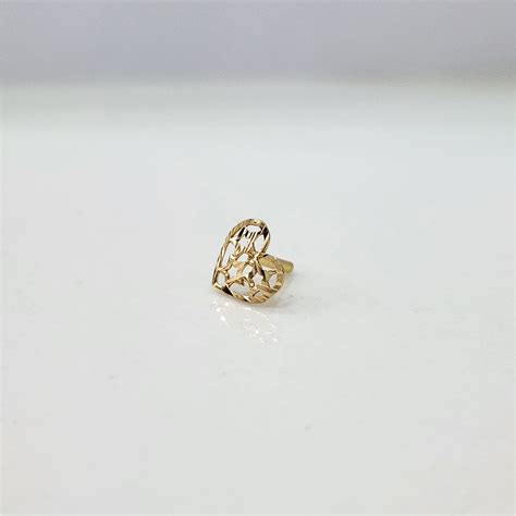 Starlit Heart 18K Gold Nose Pin for Women | Nose Pin Gold Design – Yuvora
