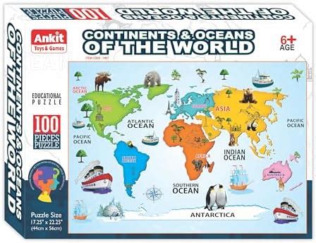 Buy Ankit Toys & Games Continents and Oceans Explore The World: 100 ...