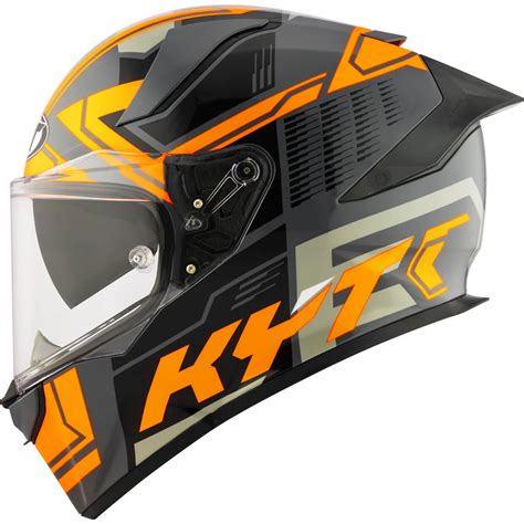 KYT R2R Pro Octane Black Orange Gloss Helmet – AH Helmets