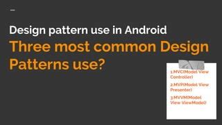 Image result for Android Java Activity Design Pattern
