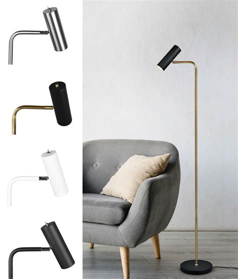 Floor Lamp with Adjustable Spotlight Shade - Switched
