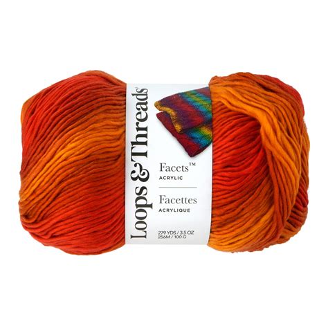Facets™ Yarn by Loops & Threads®, Color: Flame | Michaels