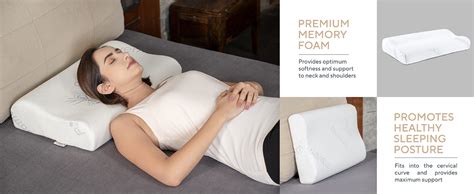 FOVERA Memory Foam Cervical Pillow for Sleeping - Orthopedic Contoured ...
