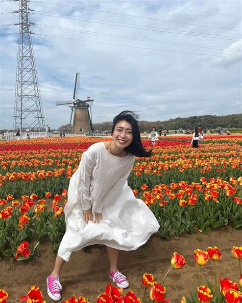 安藤あいかさんのインスタグラム写真 - (安藤あいかInstagram)「チューリップ可愛くて好き🌷🌷🌷 #佐倉ふるさと広場 #チューリップフェスタ #強風」4月8日 9時19分 - aikaando