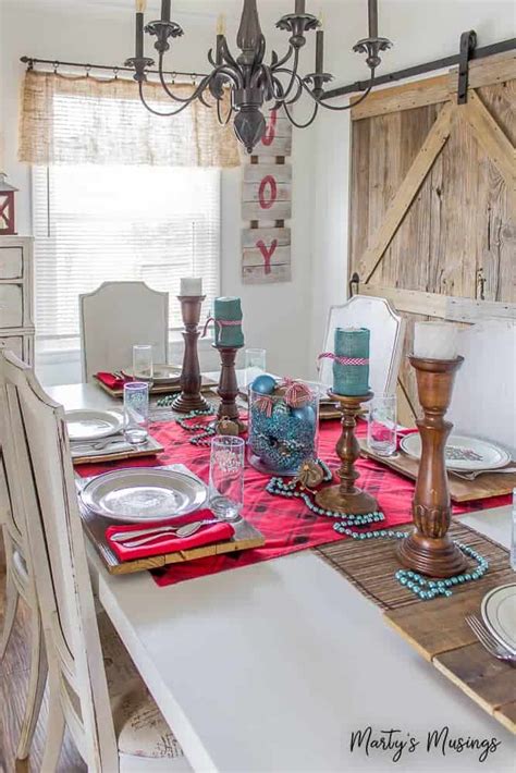 Image result for Cheap Rustic Christmas Table Decorations