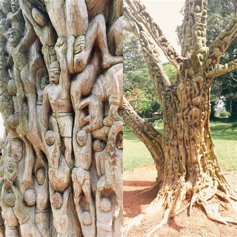 Artist Unkown. Sculpted tree from Aburi Botanical... - Understanding Ghana