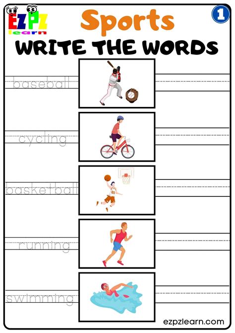 Sports Worksheet 的图像结果