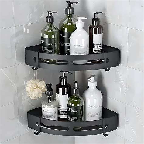 JIALTO 2 Pcs Corner Shelf for Bathroom | Self-Adhesive Bathroom Shelf ...