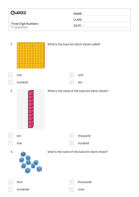 Image result for Ordering 3-Digit Numbers Worksheet