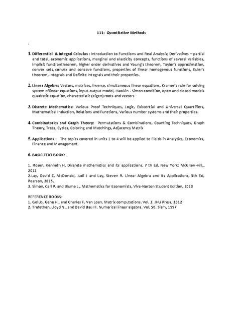 Quantitative Methods (1) - 111: Quantitative Methods . 1. Differential ...