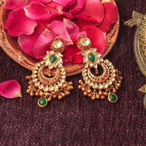 Buy Antique Earrings Online | Antique Earrings by Manubhai.
