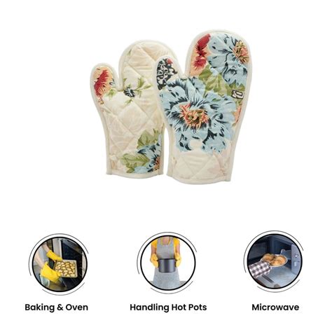 Buy SWAYAM LBR Set of 2 Floral Print Cotton Gloves from Swayam at just ...