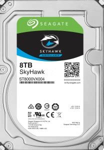 Seagate SKYHAWK 8 TB Surveillance Systems SILVER & BLACK SATA Internal ...