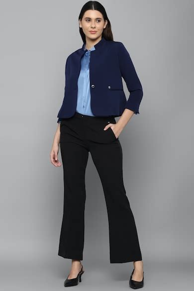 Buy Women Navy Solid Casual Blazer Online - 783699 | Allen Solly