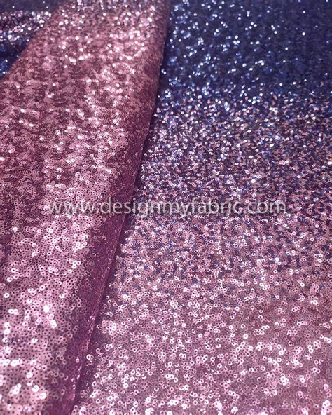 Purple and blue ombre sequined lace fabric #20697 - Design My Fabric