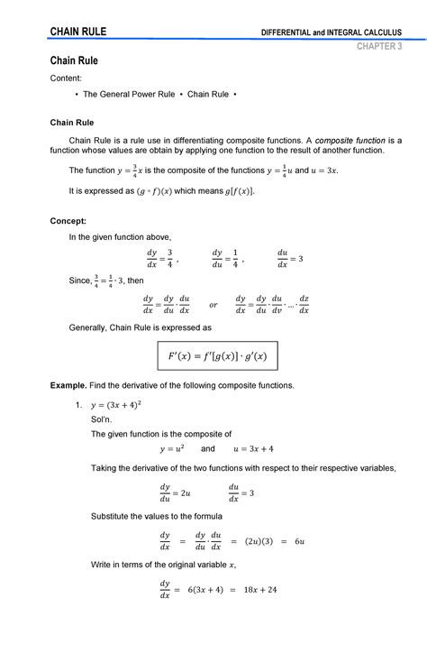 Image result for Calculus Chain Rule Examples
