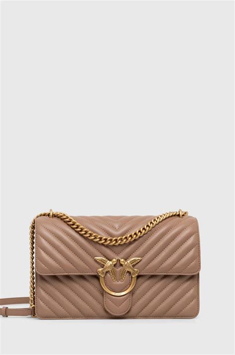 Pinko torebka skórzana kolor brązowy 100941.A0GK | Answear.com