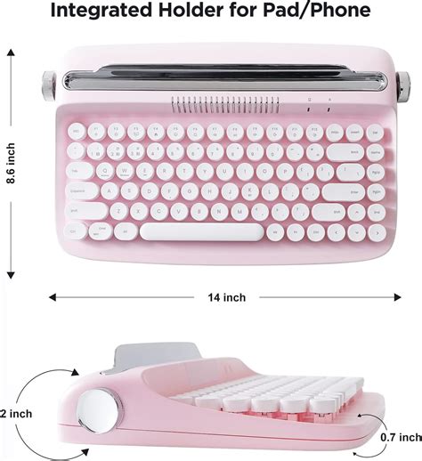 Buy YUNZII ACTTO B303 Wireless Typewriter Keyboard, Retro Bluetooth ...