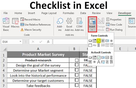 Image result for Create a Checklist in Excel