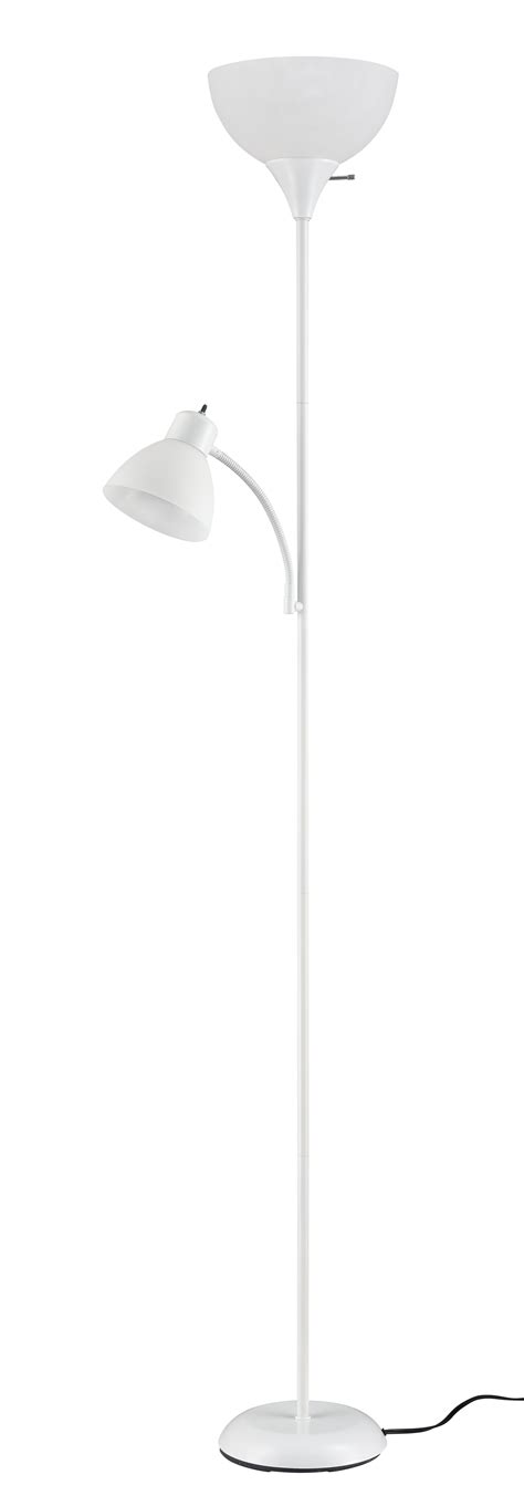 Mainstays 72" White Combo Floor Lamp with Reading Lamp, Modern Design ...