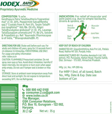 Buy IODEX RAPID ACTION SPRAY - 60 GM Online & Get Upto 60% OFF at PharmEasy