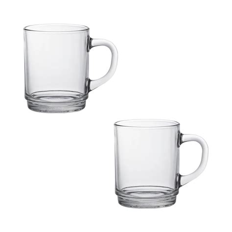 Buy Duralex® France Versailles Clear Glass Coffee Mug Set of 2-260ML ...