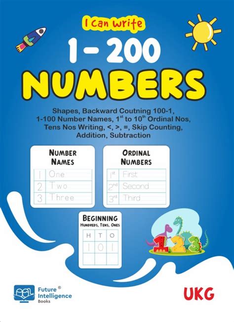 UKG 1-200 Numbers, Ordinal Nos, Addition, Subtraction Writing Book ...