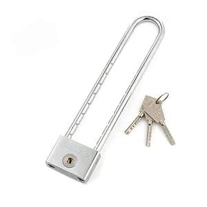 Silver 45mm Laminated Padlock Adjustable Shackle, 8" Long Shackle Pad ...