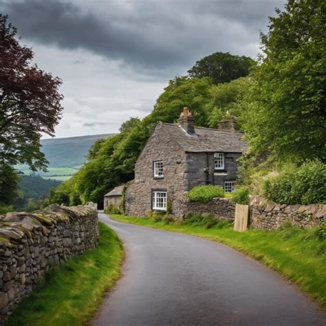 Scenic mountain drive in the lake district england | Premium Photo