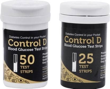 Control D Glucose Sugar Testing 75 Glucometer Strips Price in India ...