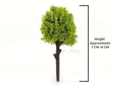 7- 8 cm Miniature Trees set of 7 assorted | Scale Arts India