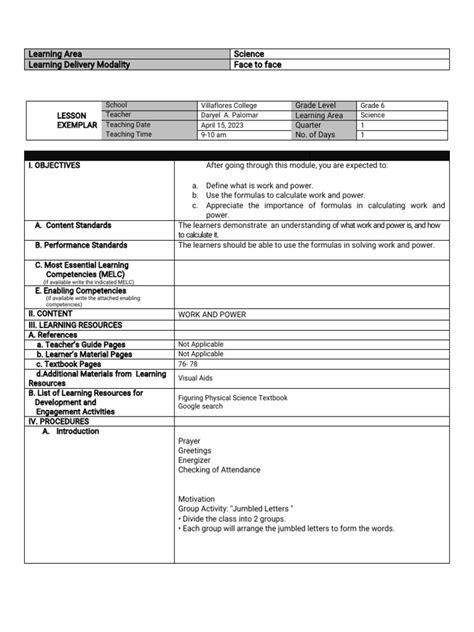 Image result for Science Lesson Examples