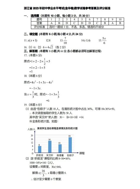 2021年浙江金华中考数学真题（下载版）_教育新闻_奥数网