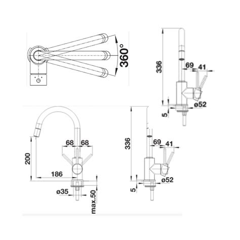 Hafele Table Mounted Pull-Down Kitchen Sink Mixer Blanco MIDA-S with ...