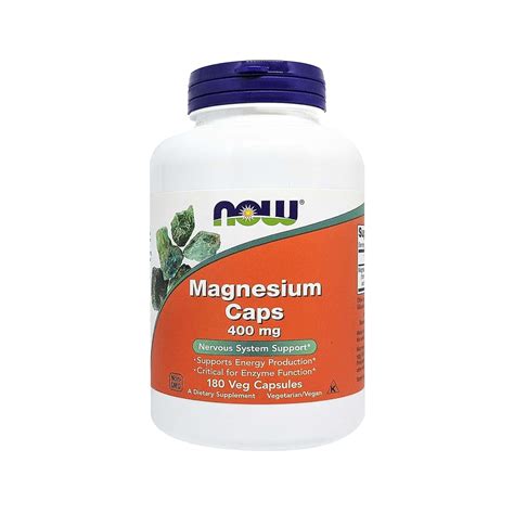 Now Foods Magnesium Capsules 400 mg - 180 Capsules : Amazon.in: Health ...