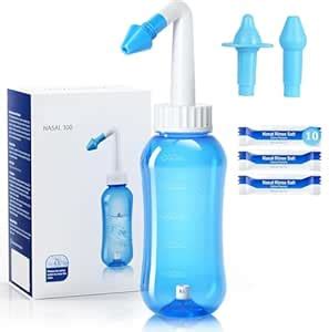 Style Keepers Nasal Rinse Bottle Set 300ml with 10 Salt Packets and 2 ...